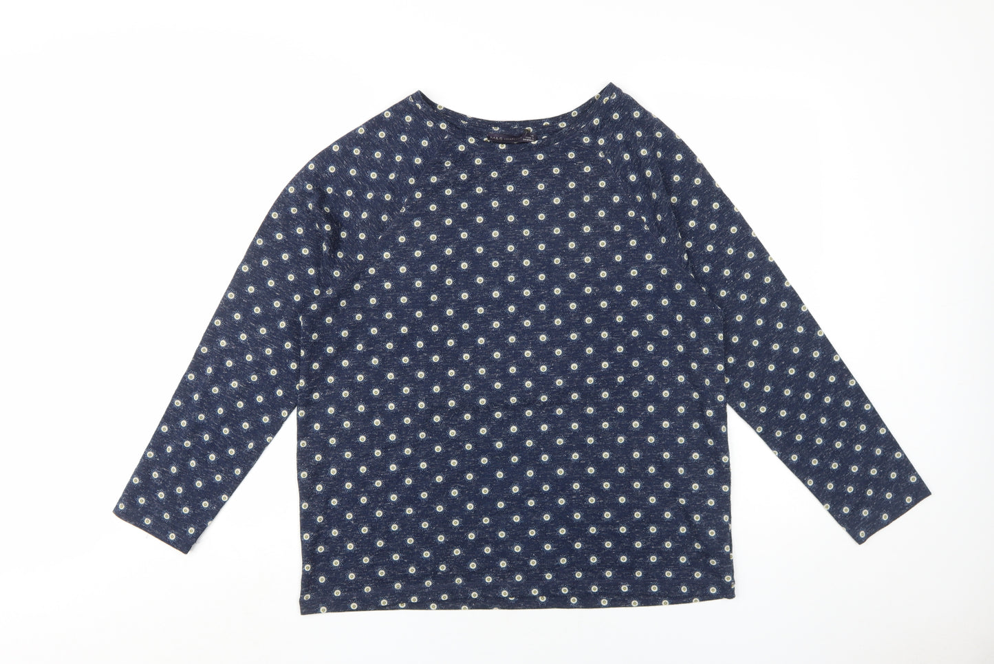 Marks and Spencer Women's Blue Floral Jersey T-Shirt