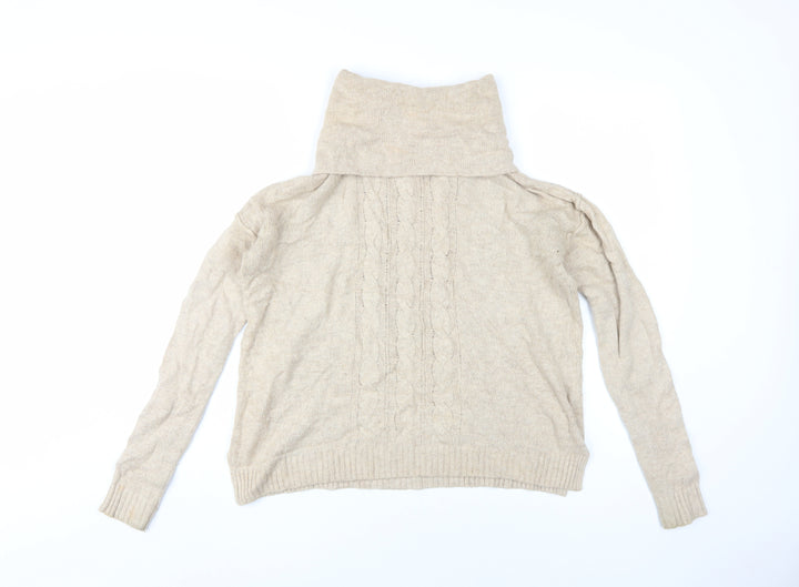 H&M Women's Beige Cable-Knit Pullover Jumper, Size S