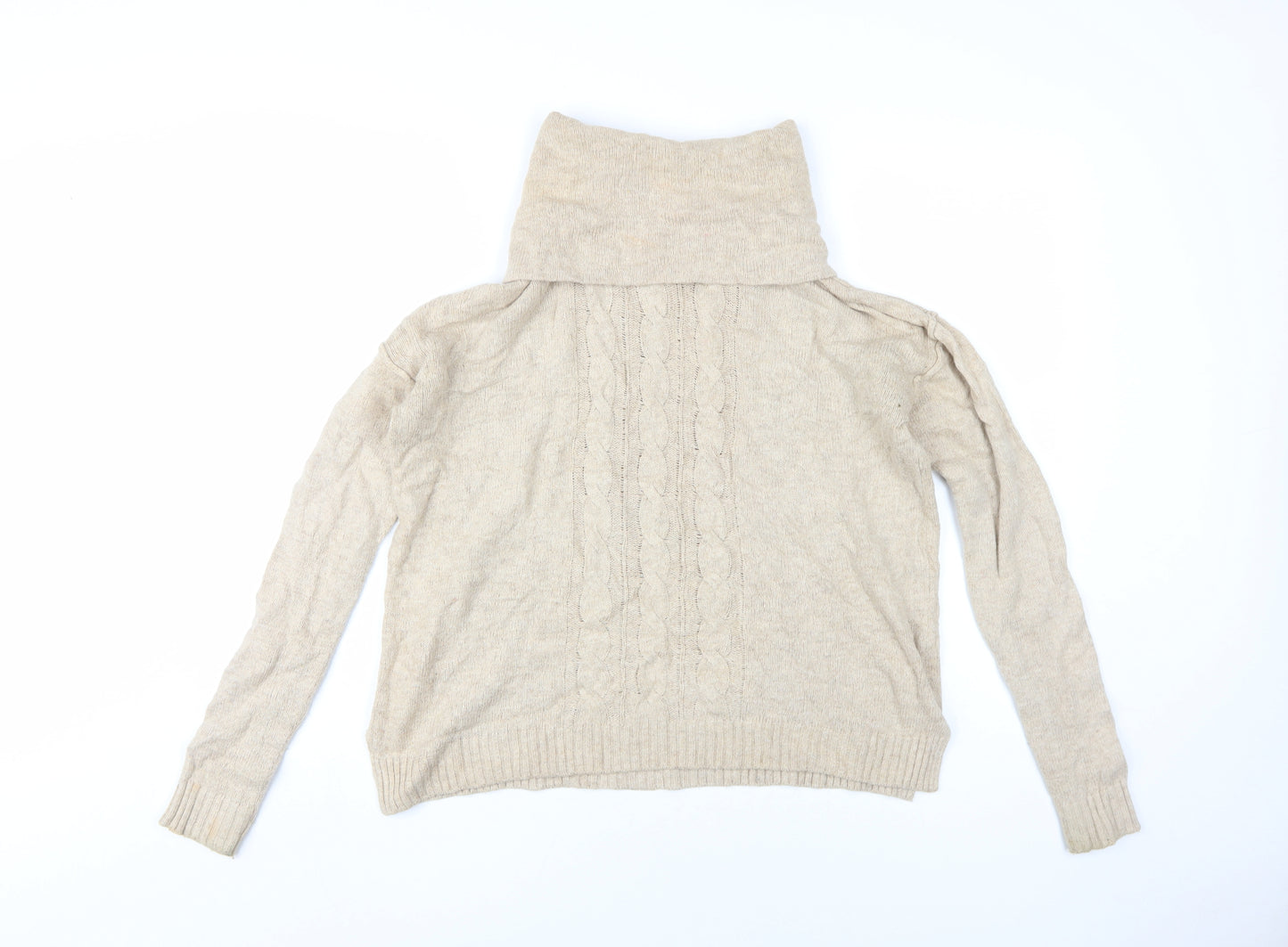 H&M Women's Beige Cable-Knit Pullover Jumper, Size S