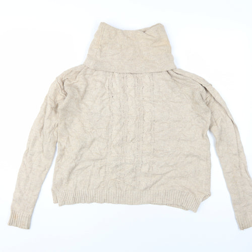 H&M Women's Beige Cable-Knit Pullover Jumper, Size S