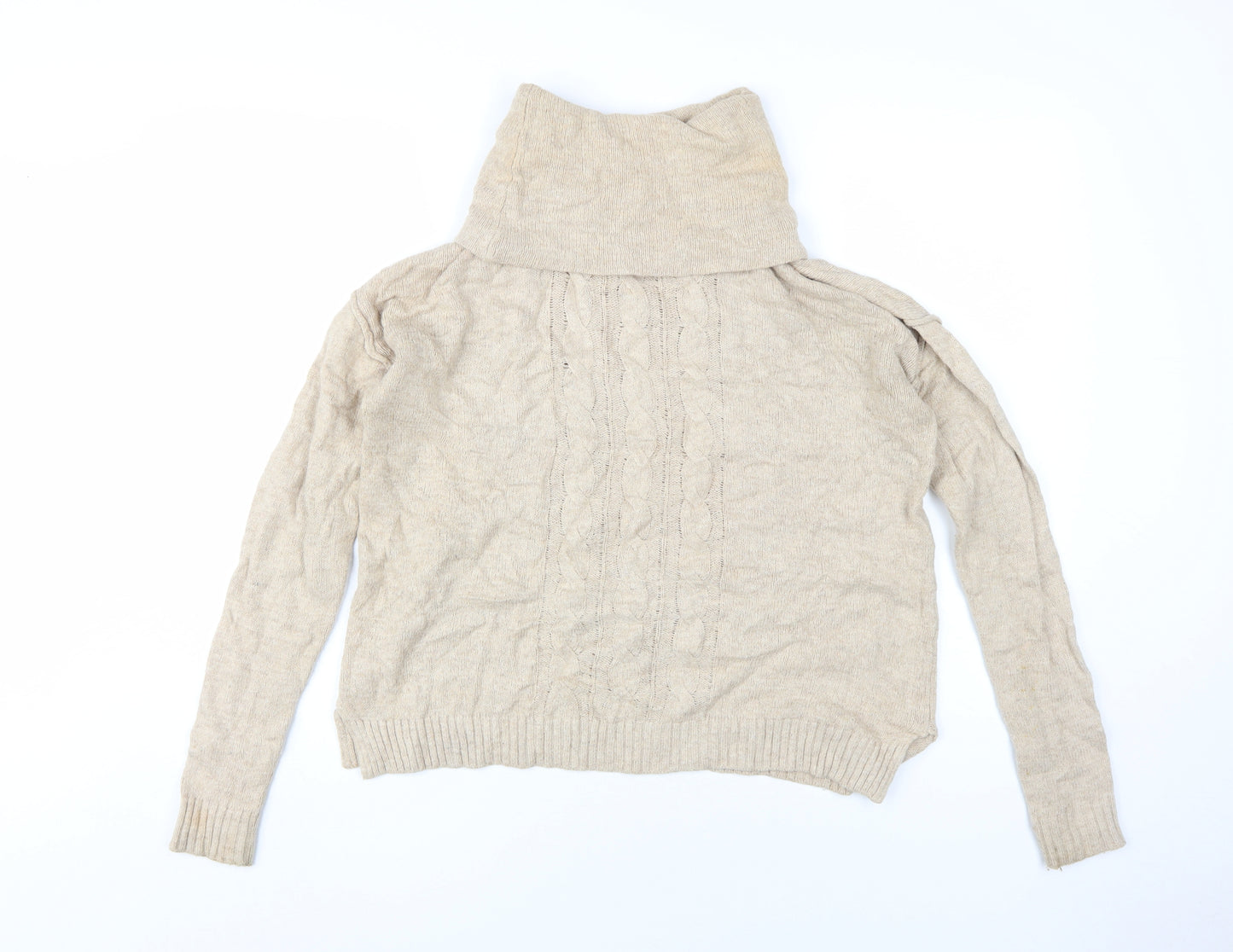 H&M Women's Beige Cable-Knit Pullover Jumper, Size S