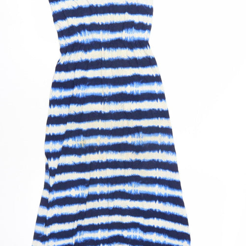 H&M Girls Blue Tie Dye Hi-Low Tank Dress, Size 11-12