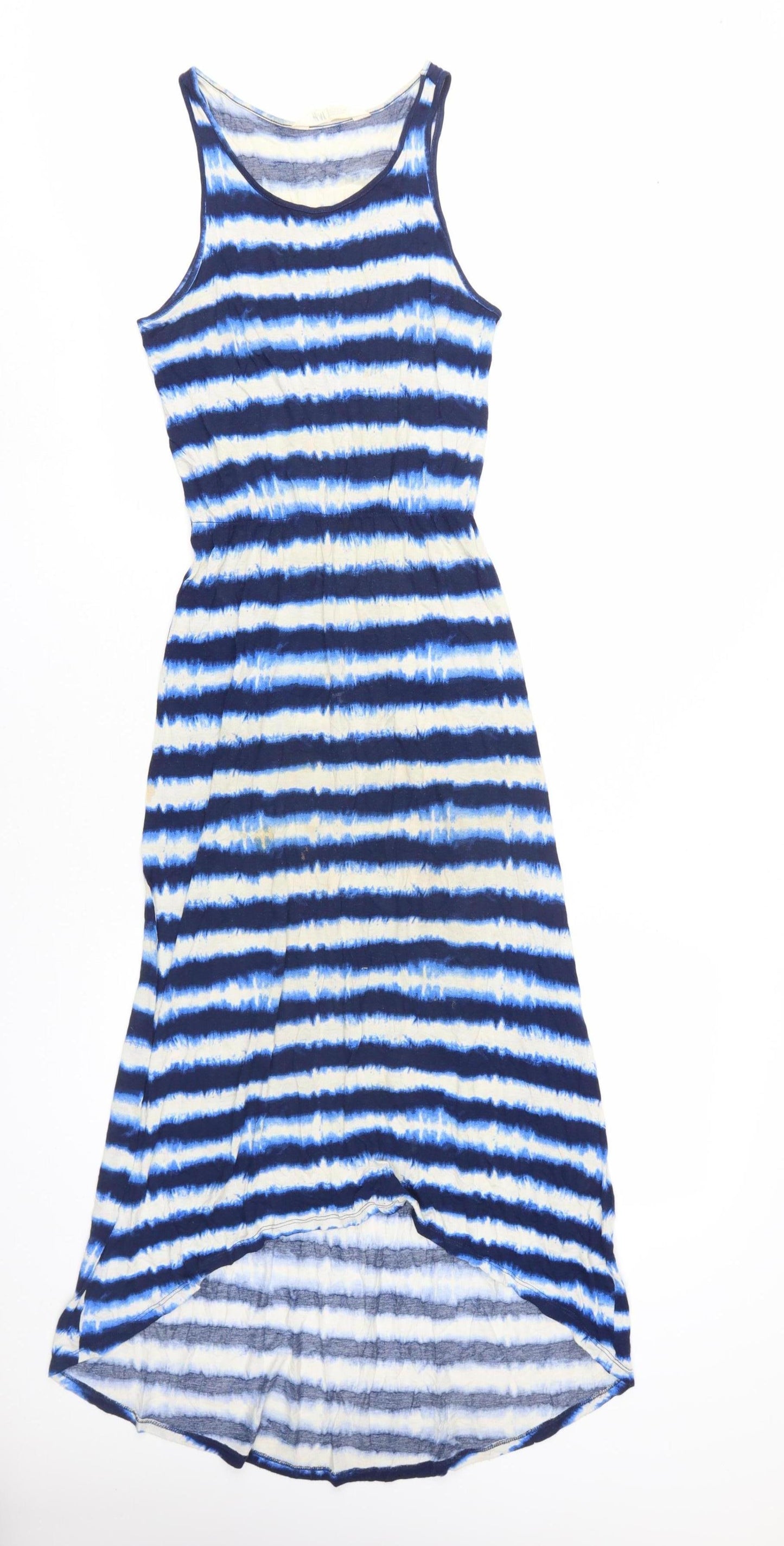H&M Girls Blue Tie Dye Hi-Low Tank Dress, Size 11-12