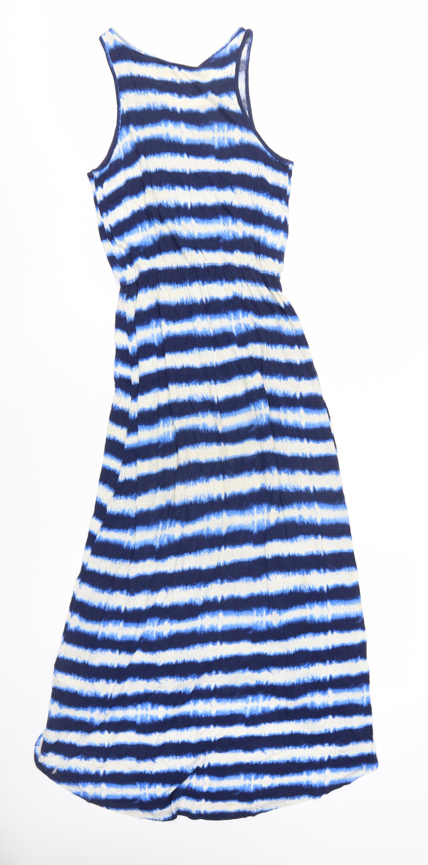 H&M Girls Blue Tie Dye Hi-Low Tank Dress, Size 11-12