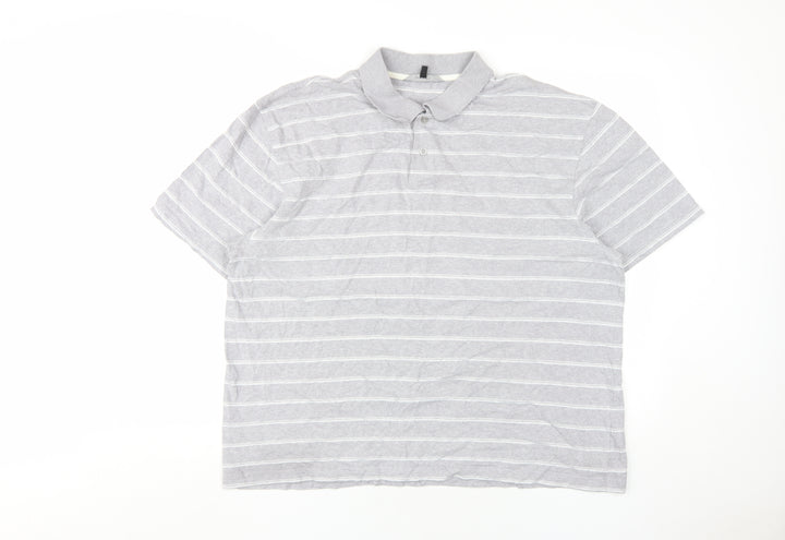 Dunnes Stores Men's Grey 2XL Striped Polo Shirt