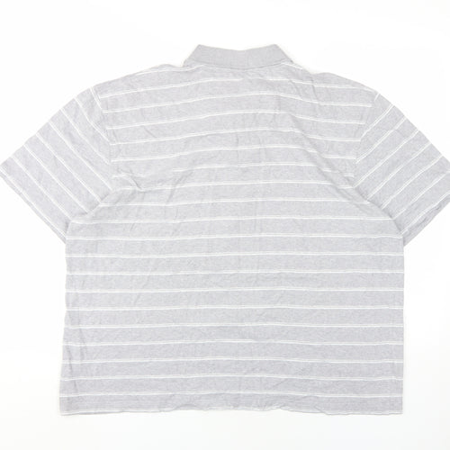 Dunnes Stores Men's Grey 2XL Striped Polo Shirt