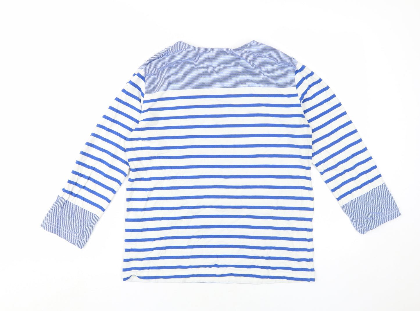 Warehouse Women Blue Striped T-Shirt Size 8