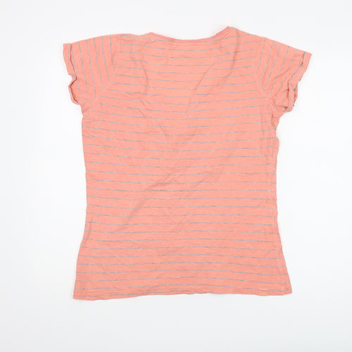 Fat Face Women's Orange Striped T-Shirt, Size 14