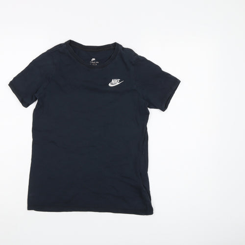 Nike Boys Black Athletic Cotton T-Shirt, 10-11 Years, Logo