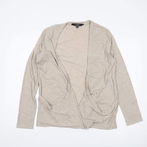 Lipsy Women's Beige Relaxed Mid-Length Coatigan Size 18