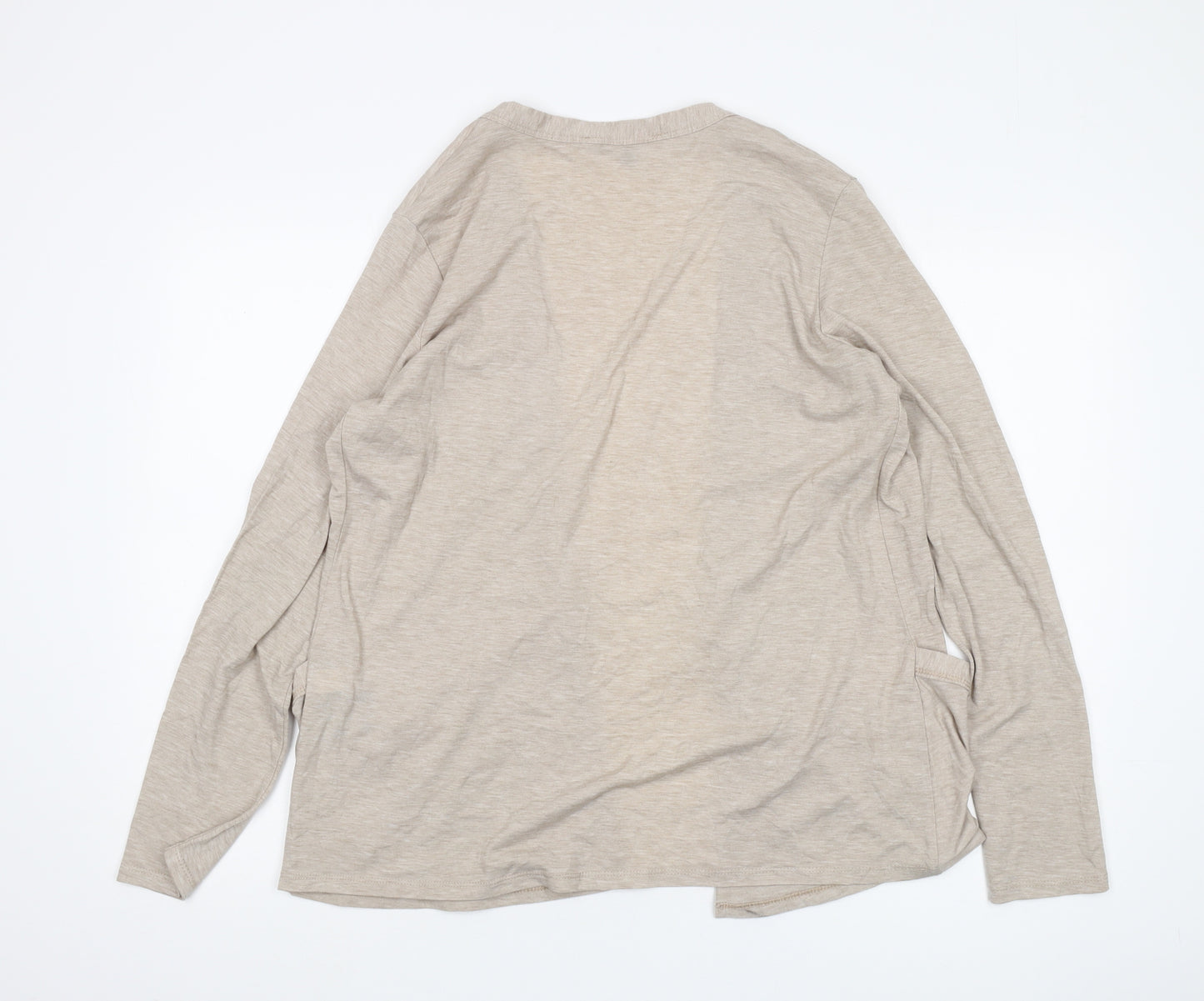 Lipsy Women's Beige Relaxed Mid-Length Coatigan Size 18