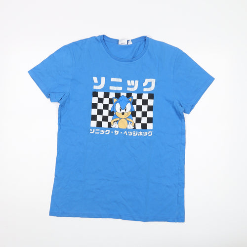 Sonic The Hedgehog Blue Men's Medium Cotton T-Shirt