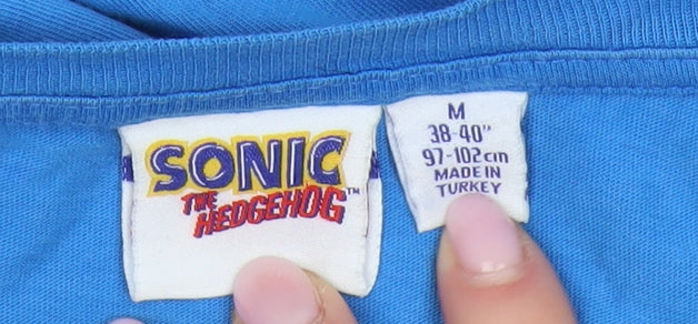 Sonic The Hedgehog Blue Men's Medium Cotton T-Shirt