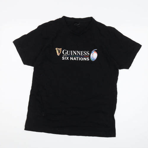 Guinness Men's Black L Six Nations Logo T-Shirt