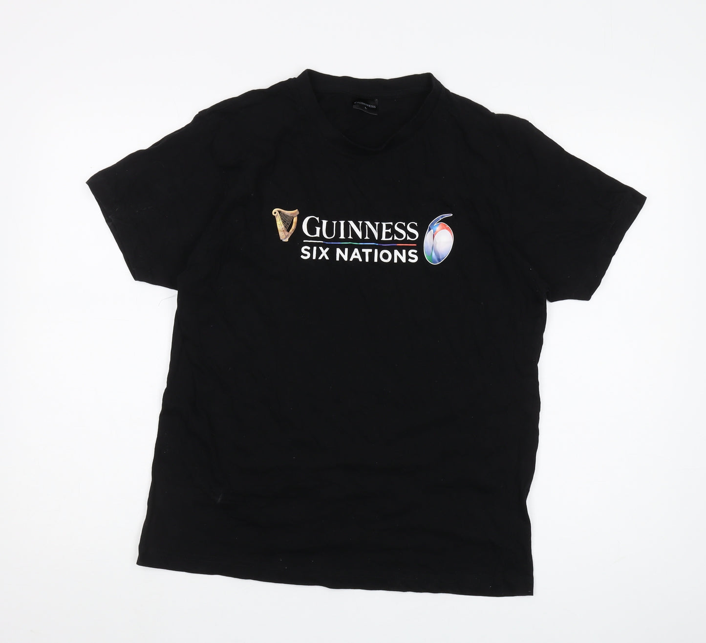 Guinness Men's Black L Six Nations Logo T-Shirt