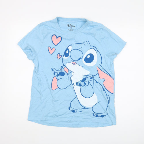 Disney Women’s Blue Stitch T-Shirt, Size S, Casual Wear