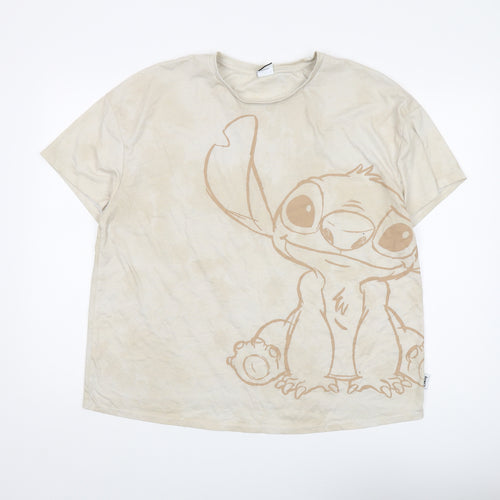 Disney Women's Beige Cartoon T-Shirt Size 20