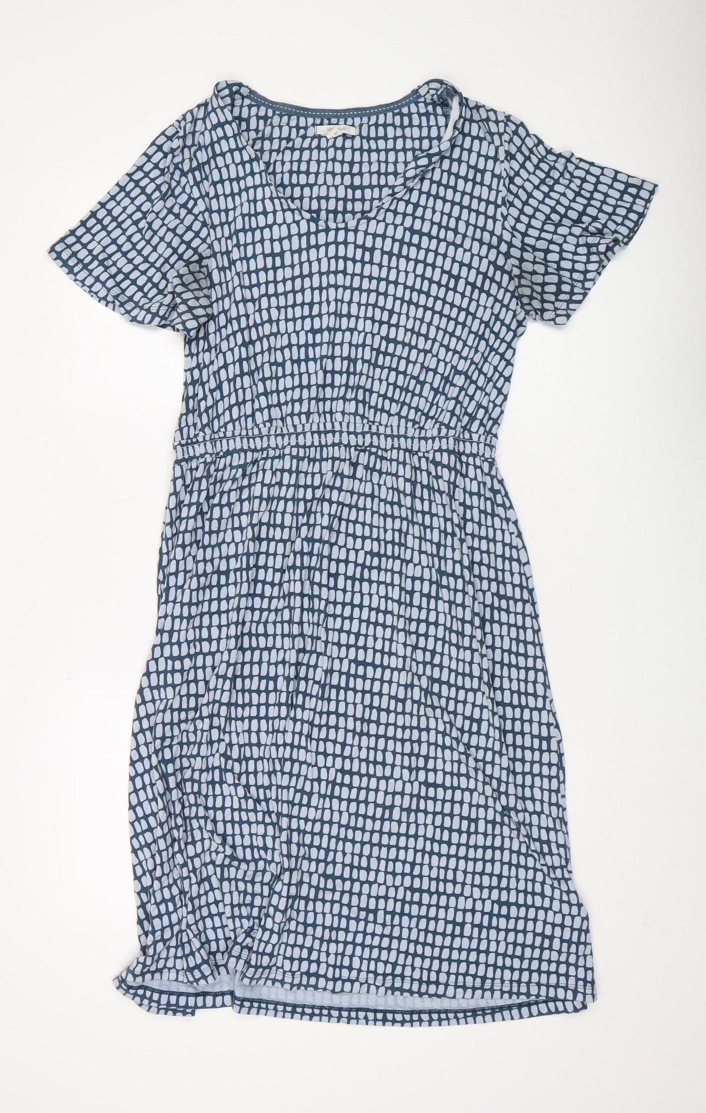 White Stuff Women's Blue Geometric Dress Size 14