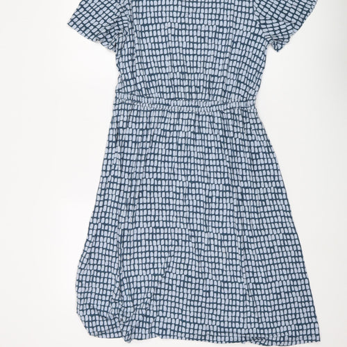 White Stuff Women's Blue Geometric Dress Size 14