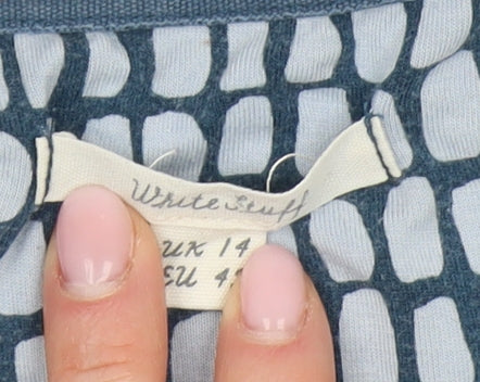 White Stuff Women's Blue Geometric Dress Size 14