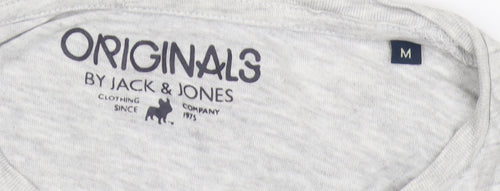Jack & Jones Men's Grey College Graphic Tee M