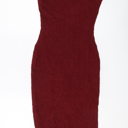 River Island Women's Red Bodycon Midi Dress Size 8