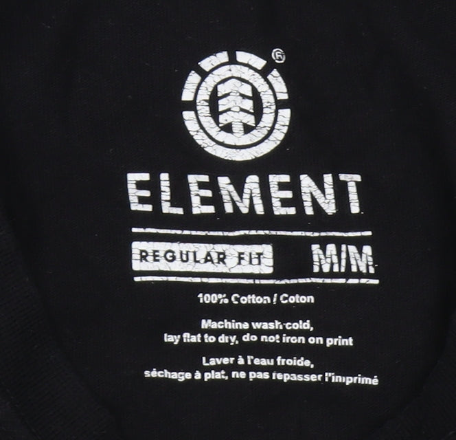 Element Men's Black M Long Sleeve Cotton T-Shirt