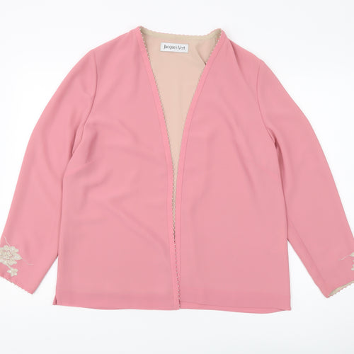 Jacques Vert Women’s Pink Embroidered Jacket Size 14