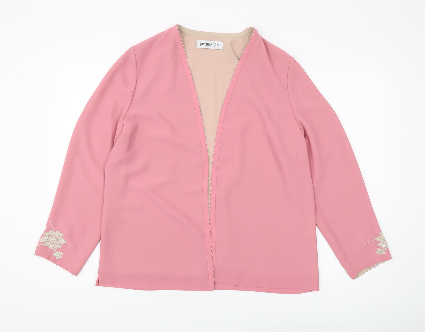 Jacques Vert Women’s Pink Embroidered Jacket Size 14