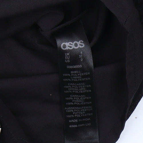 ASOS Women's Black Beaded Sequin Playsuit Size 4