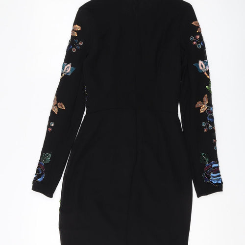Needle & Thread Women's Black 6 A-Line Party Dress