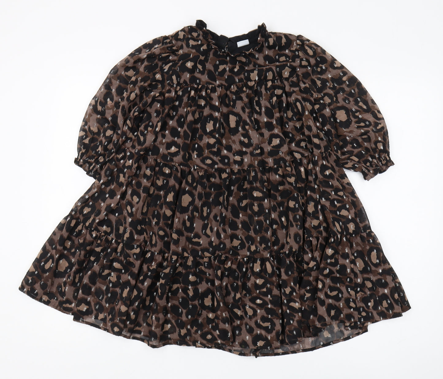 Next Girls Animal Print Dress Brown 8 Years
