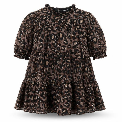 Next Girls Animal Print Dress Brown 8 Years