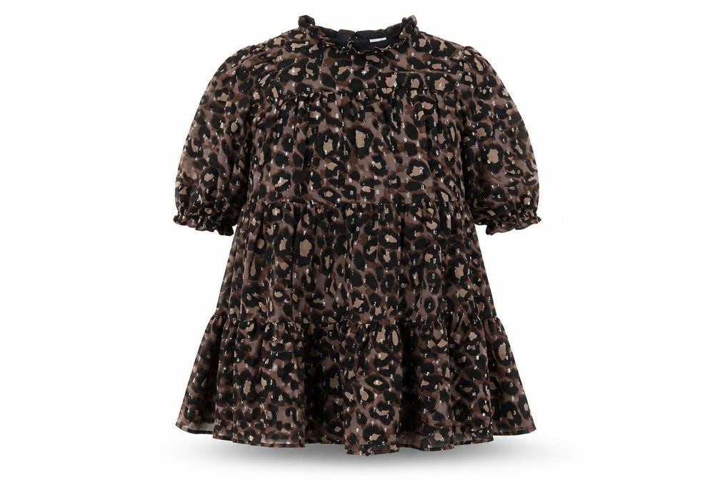 Next Girls Animal Print Dress Brown 8 Years