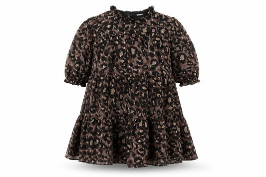 Front view of Next girls’ animal print dress brown 8 years