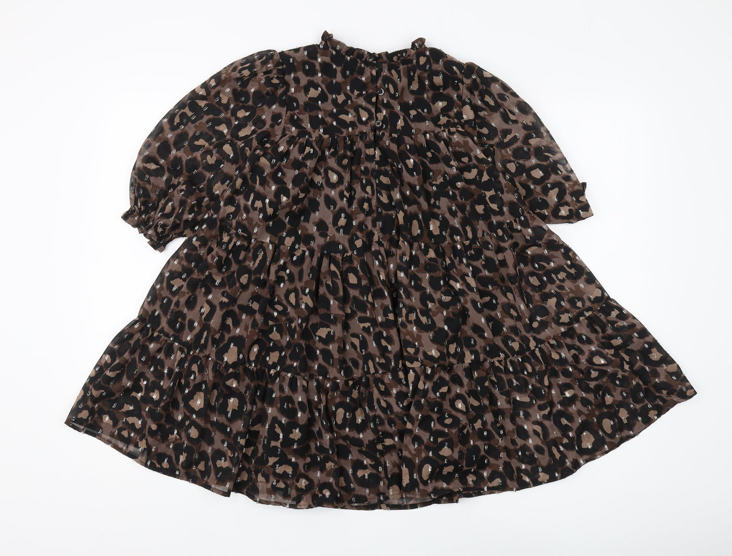 Next Girls Animal Print Dress Brown 8 Years
