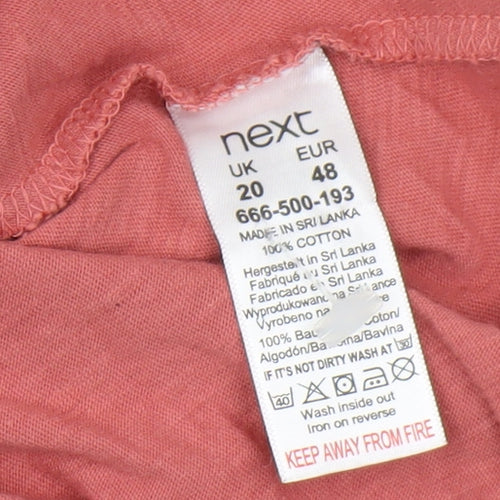 Next Women's Pink Short Sleeve Jersey Top Size 20