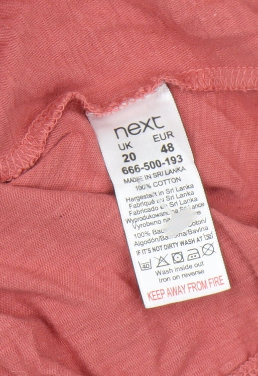 Next Women's Pink Short Sleeve Jersey Top Size 20