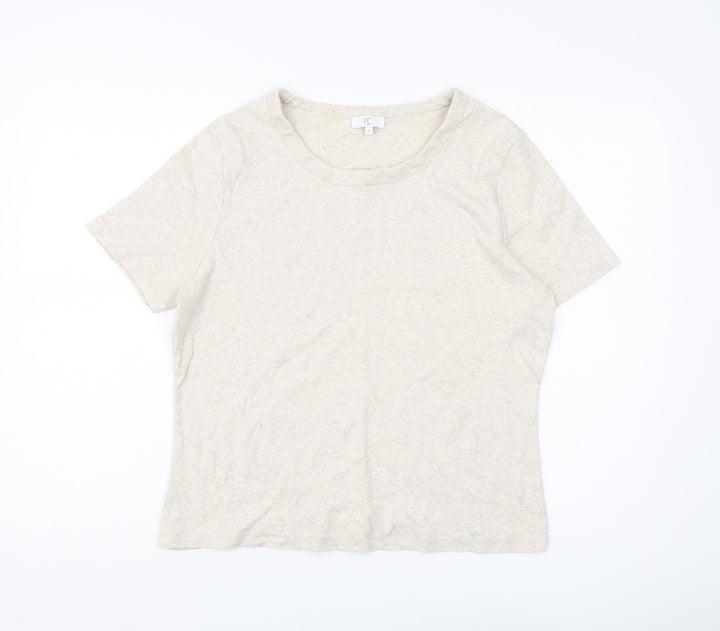 CC Women Beige Basic T-Shirt L for Casual Summer