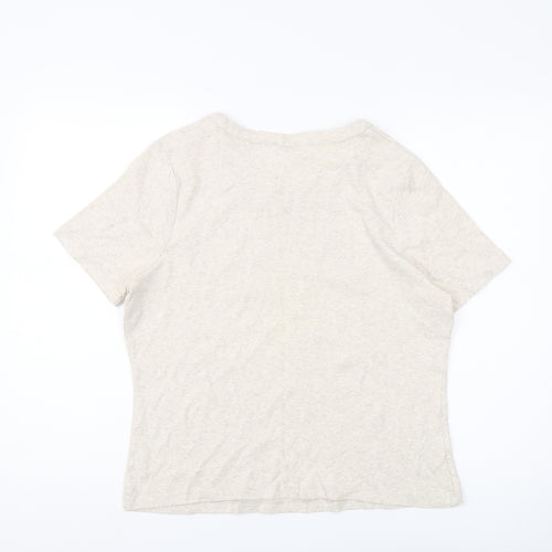 CC Women Beige Basic T-Shirt L for Casual Summer