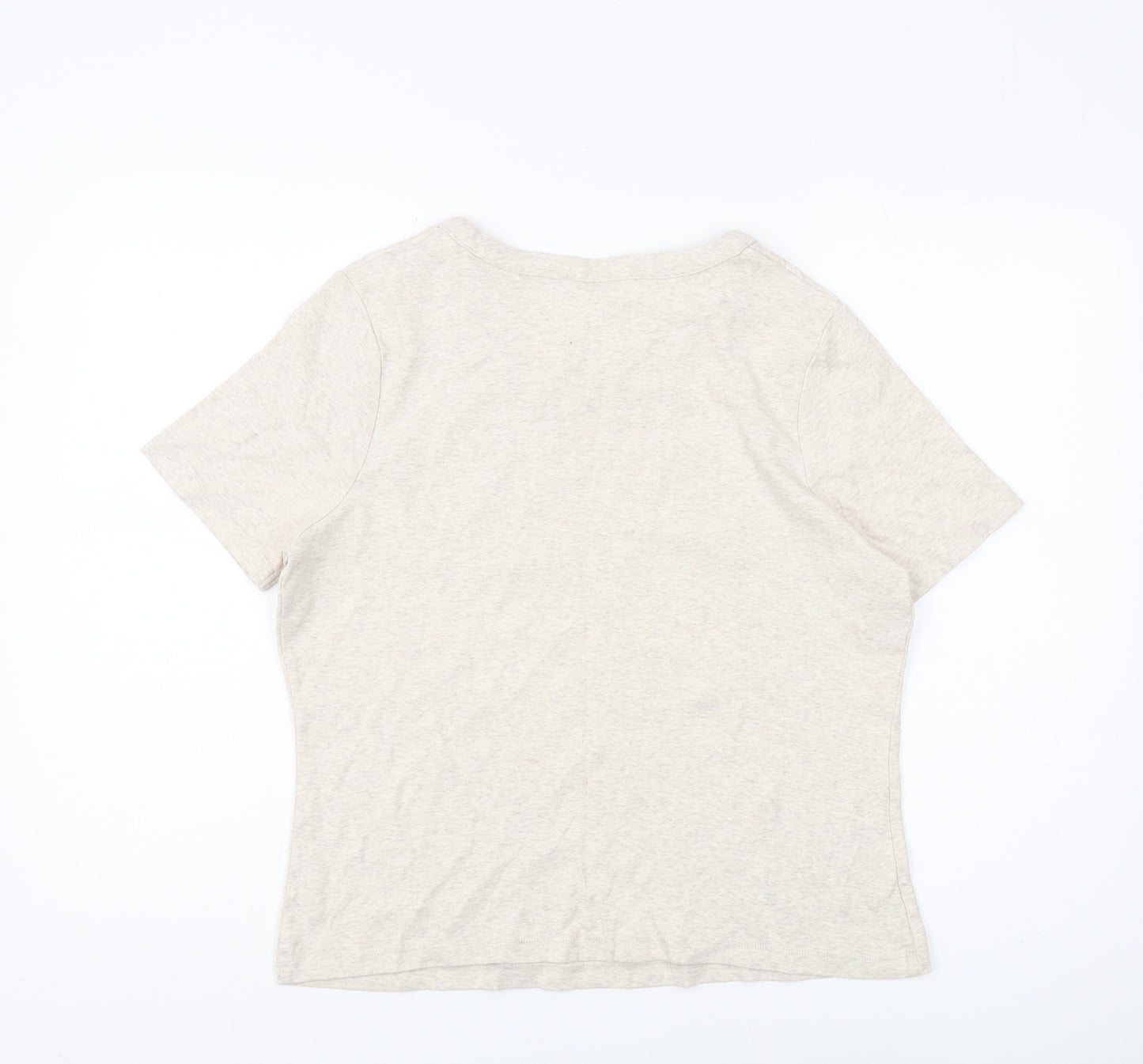 CC Women Beige Basic T-Shirt L for Casual Summer
