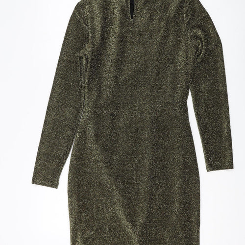 Oasis Women's Green Bodycon Dress S Long Sleeve