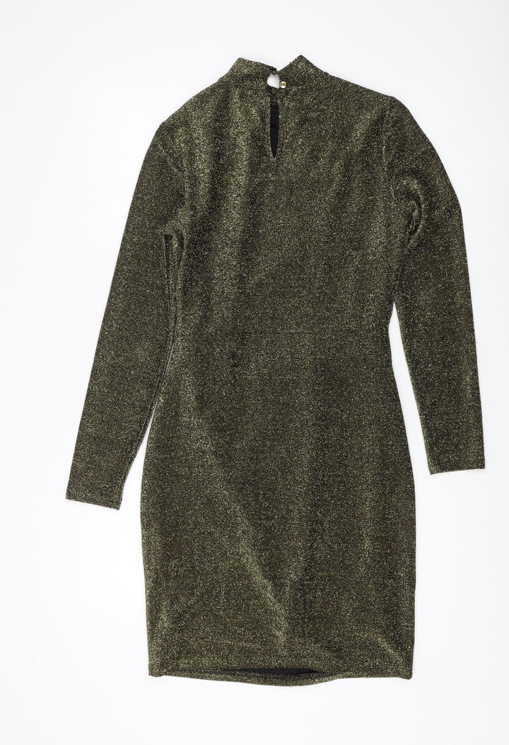 Oasis Women's Green Bodycon Dress S Long Sleeve