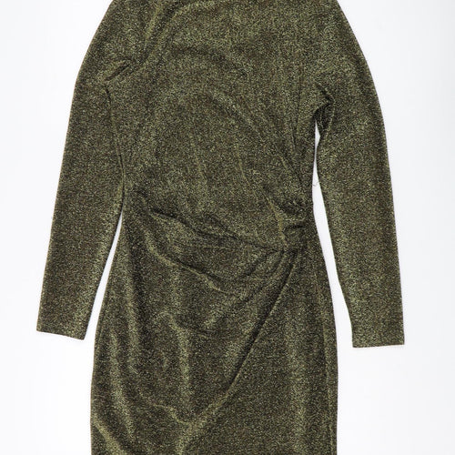 Oasis Women's Green Bodycon Dress S Long Sleeve