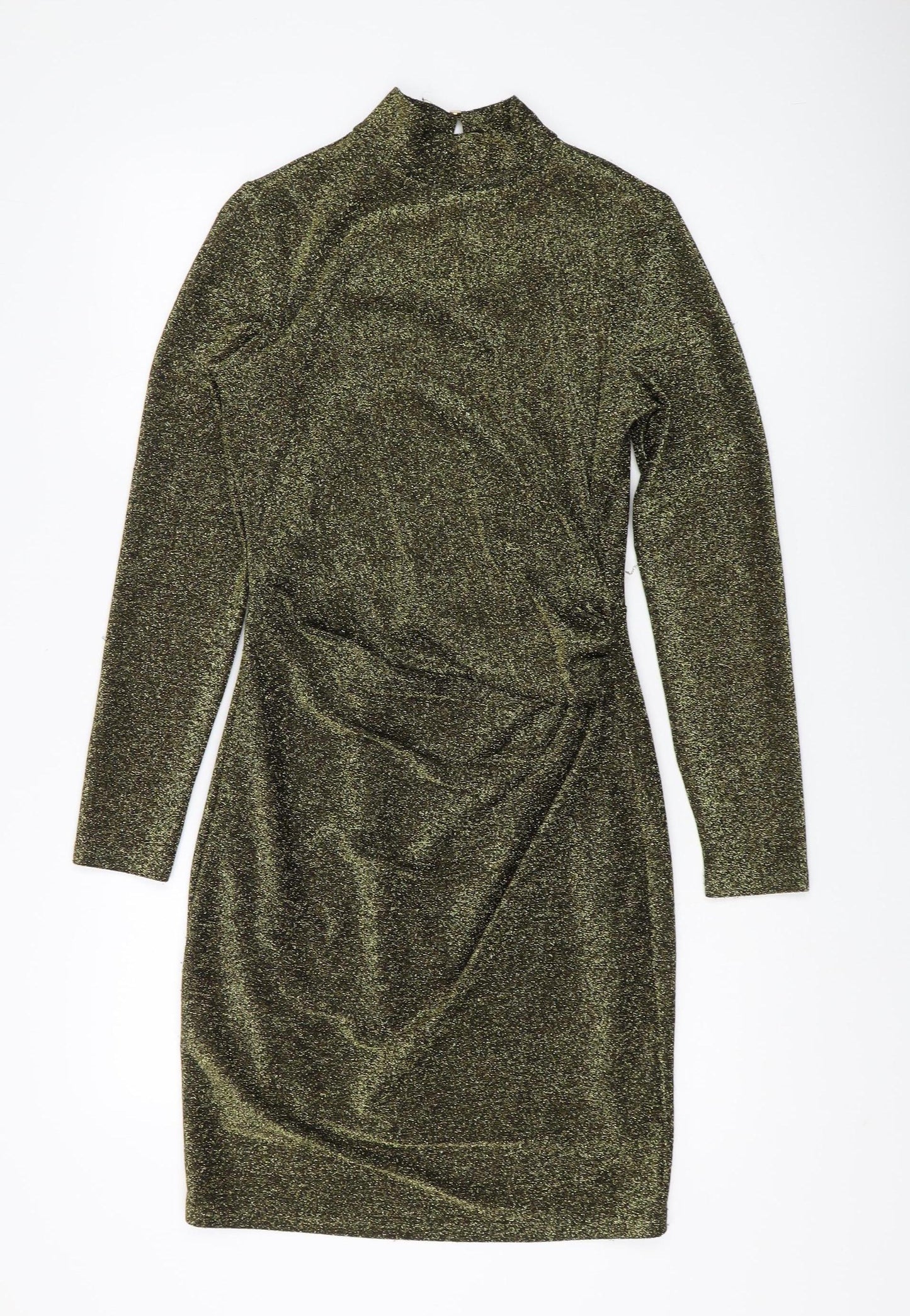 Oasis Women's Green Bodycon Dress S Long Sleeve