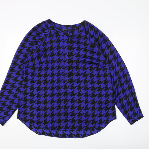 Marks and Spencer Women's Blue Geometric Blouse