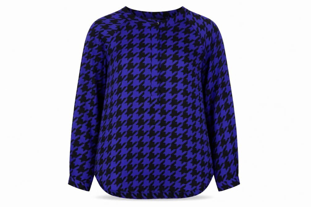 Front view of Marks & Spencer Women's Blue Geometric Blouse