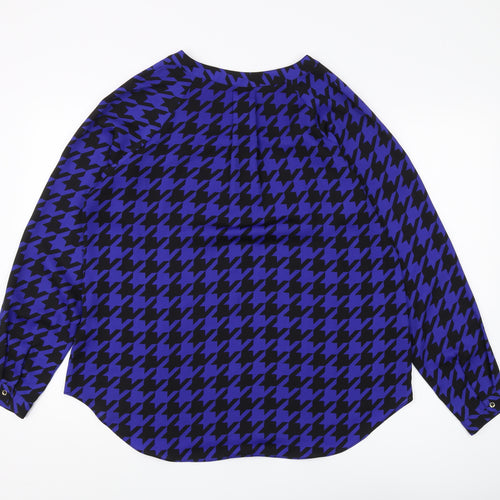 Marks and Spencer Women's Blue Geometric Blouse