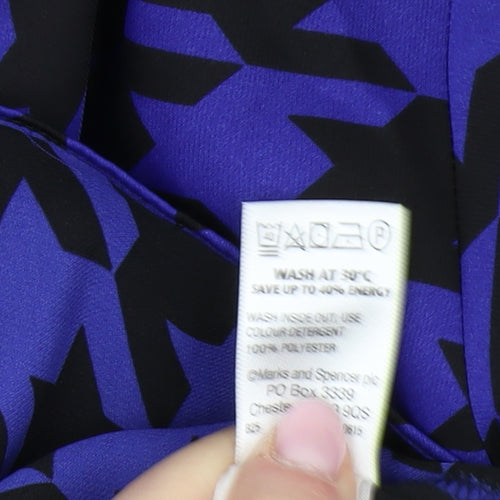 Marks and Spencer Women's Blue Geometric Blouse