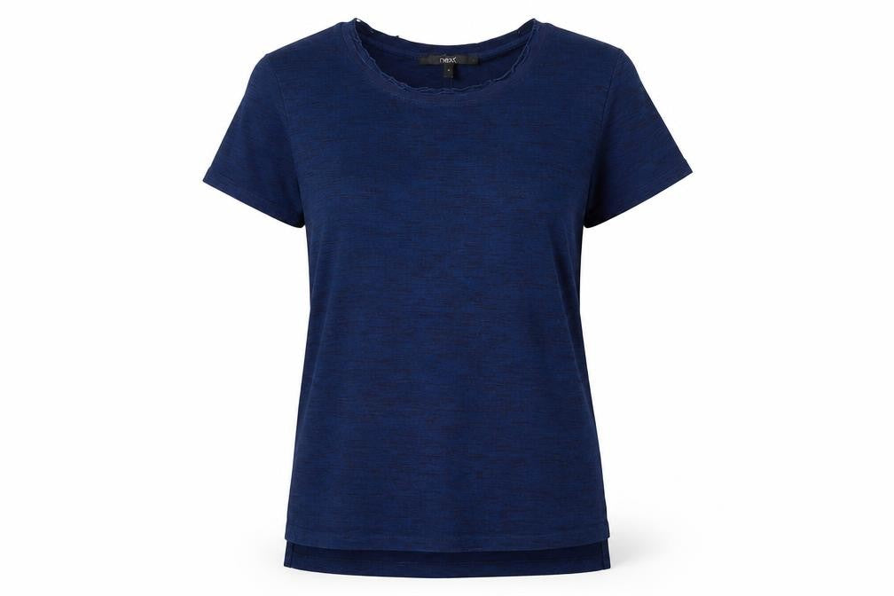 Front view of Next Women's Blue T-Shirt, size 10, Round Neck Jersey